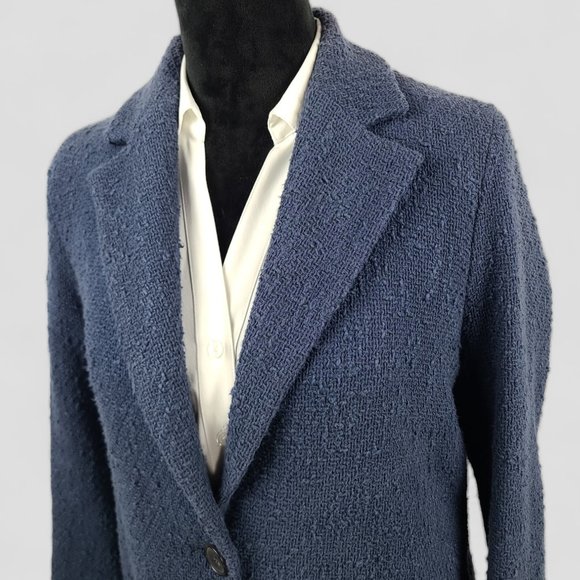 Set Urban Deluxe Women's Chunky Blue Knit Coat 6 - Picture 3 of 10